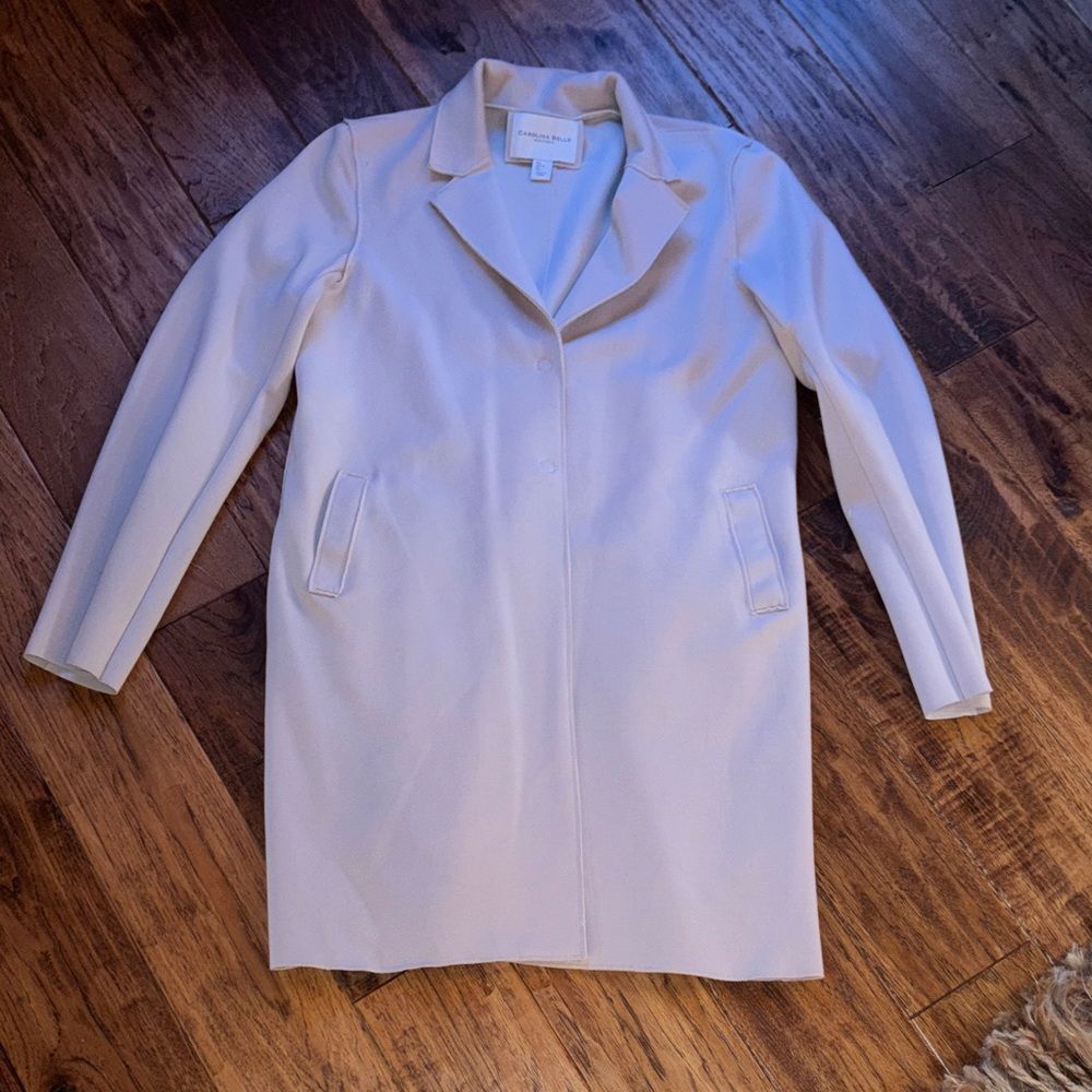 Carolina Belle Montreal Beige long luxury jacket